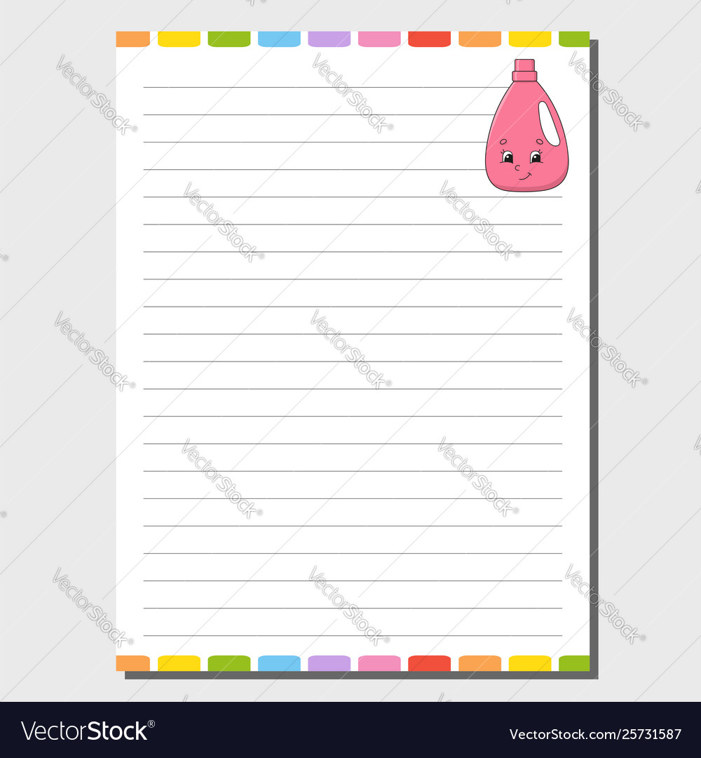Sheet template for notebook notepad diary funny Vector Image