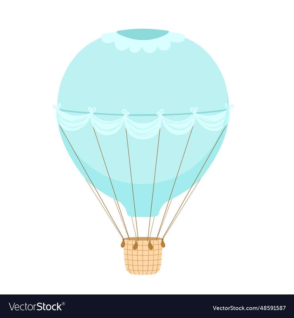 Vintage blue hot air balloon Royalty Free Vector Image