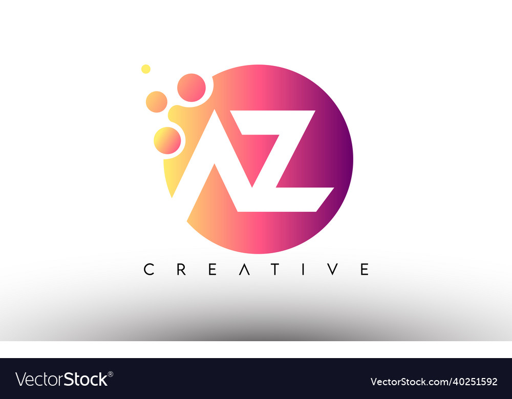 Az dots bubbles letters in a circle letter Vector Image