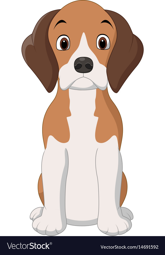 Cartoon happy beagle dog sitting Royalty Free Vector Image