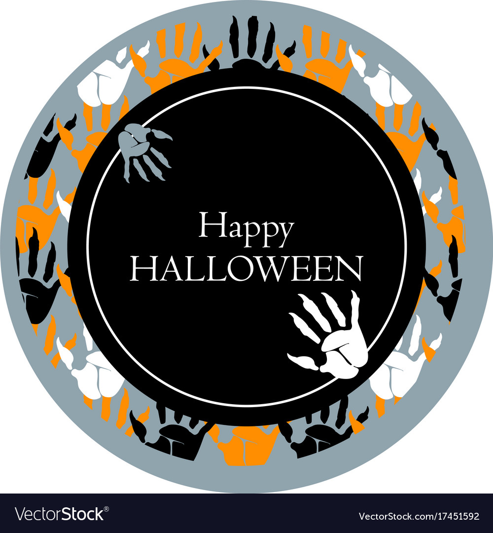 Happy halloween round poster Royalty Free Vector Image