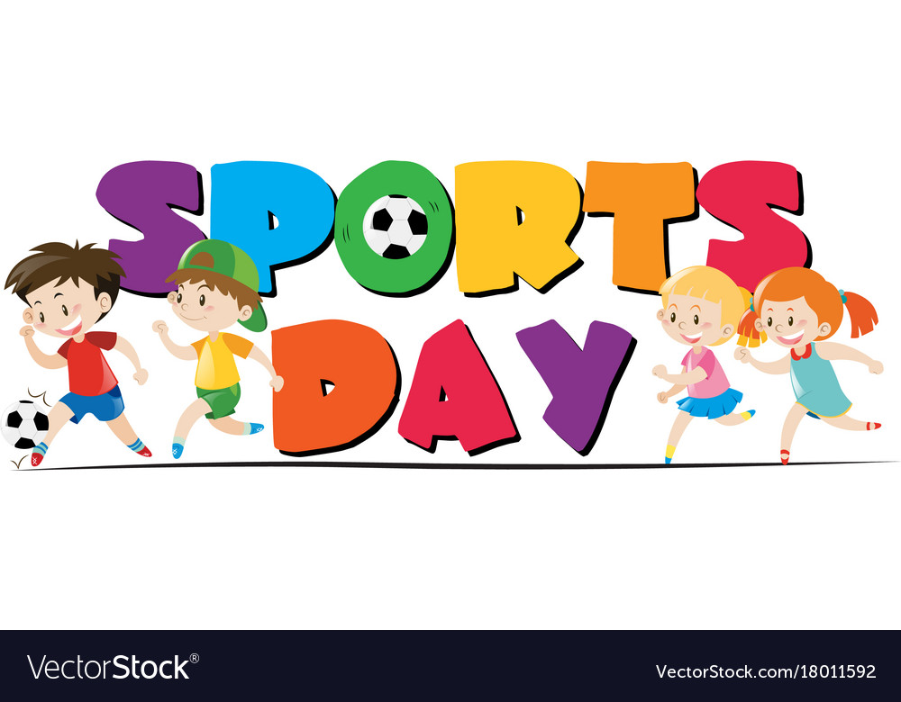 Sport day theme with kids playing sports Vector Image