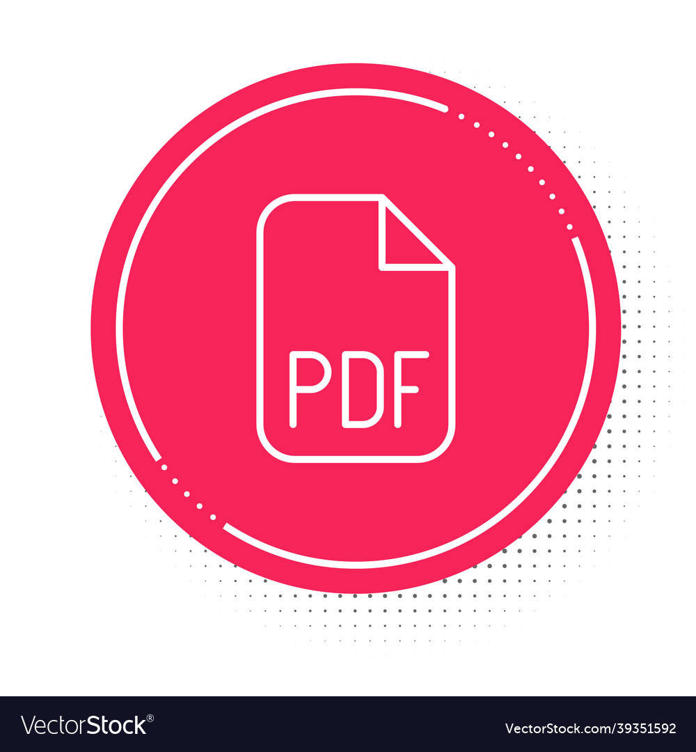 White line pdf file document download pdf button Vector Image