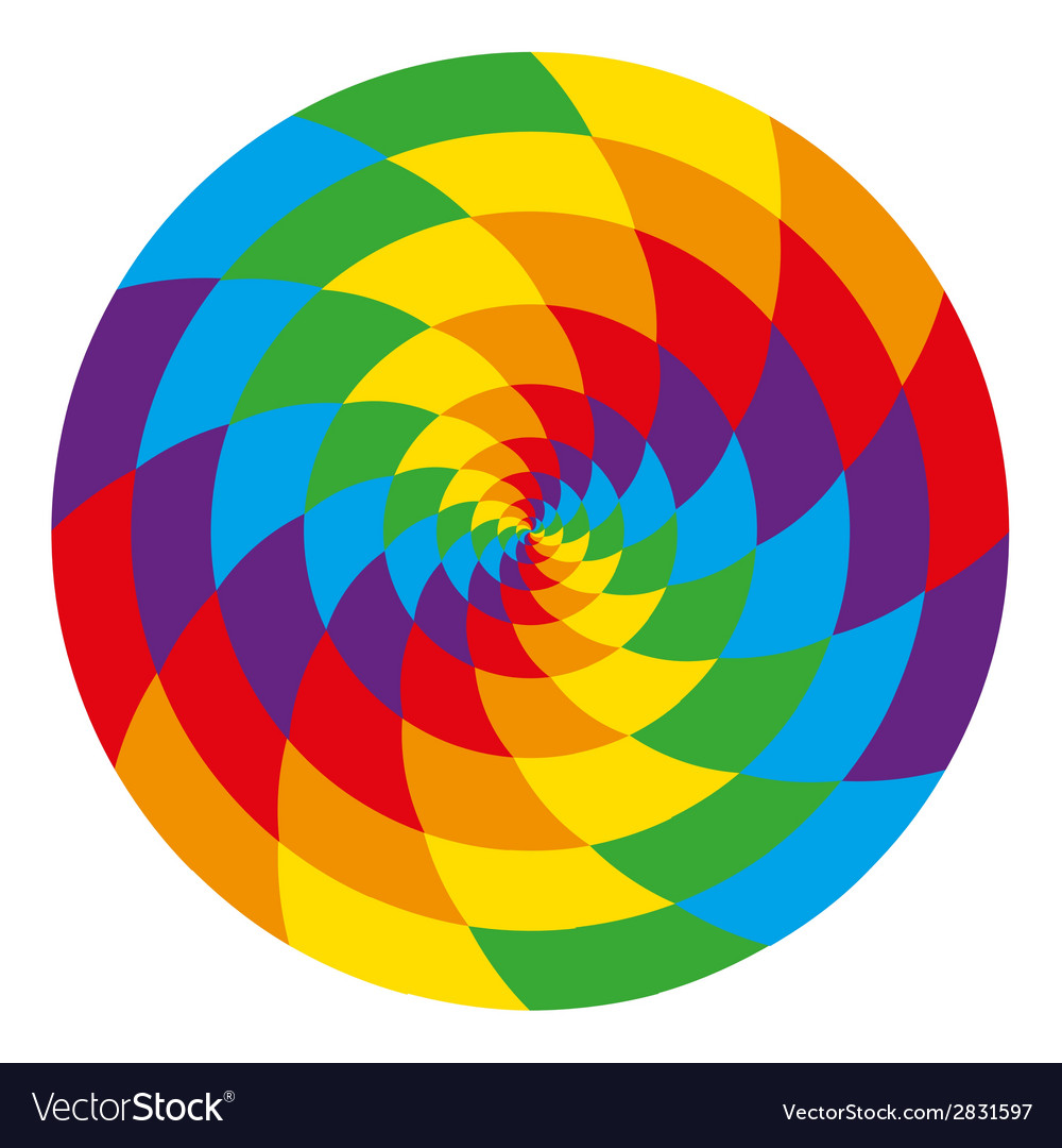 Circle of abstract psychedelic rainbow Royalty Free Vector