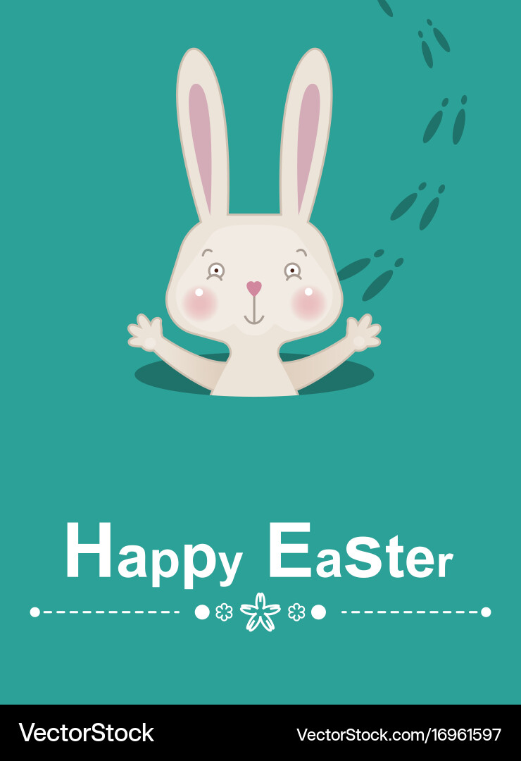 Happy easter rabbit Royalty Free Vector Image - VectorStock