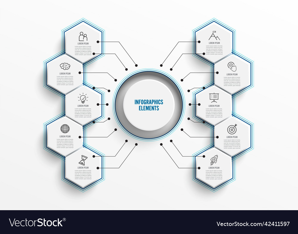 Infographic template with 3d paper label business Vector Image