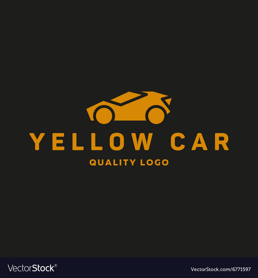 Yellow abstraction car icon logo flat style Vector Image