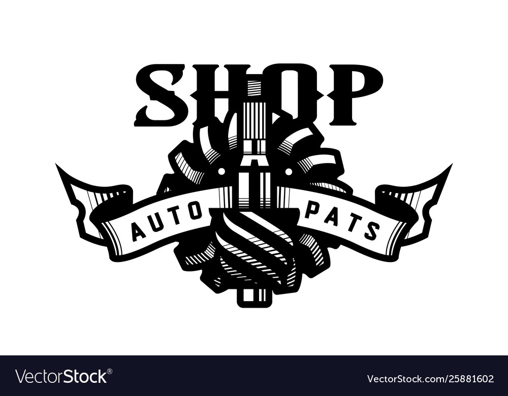 Download Auto parts store car logo emblem Royalty Free Vector Image