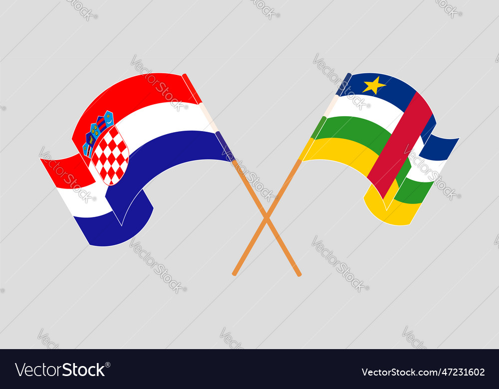 Crossed flags of croatia and central african Vector Image