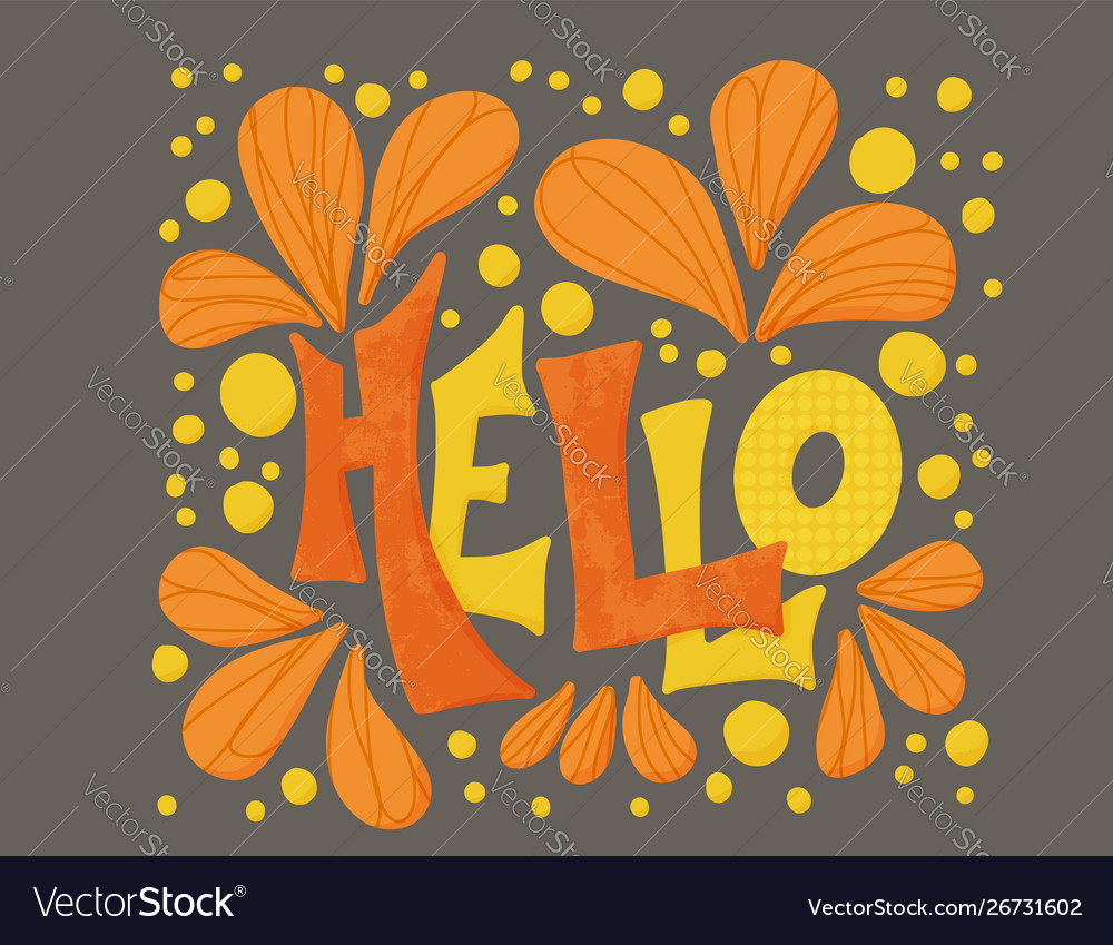 Hello stylized word text isolated Royalty Free Vector Image