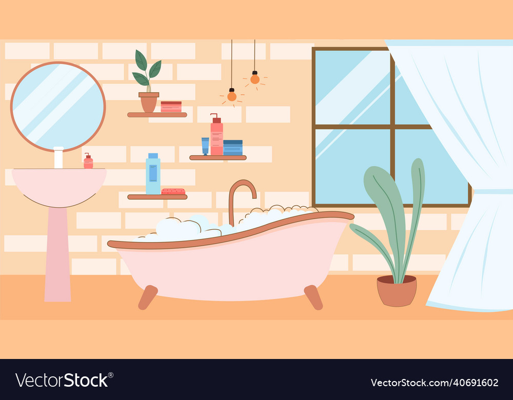 Modern bathroom interior Royalty Free Vector Image