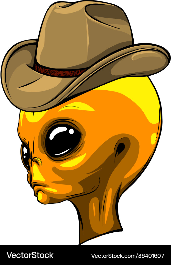 Alien head with hat design Royalty Free Vector Image
