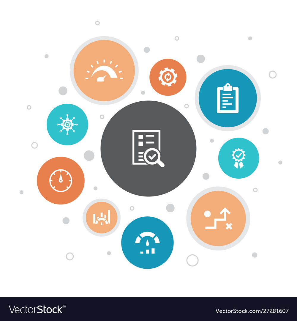 Benchmarking Infographic 10 Steps Bubble Design Vector Image 4332