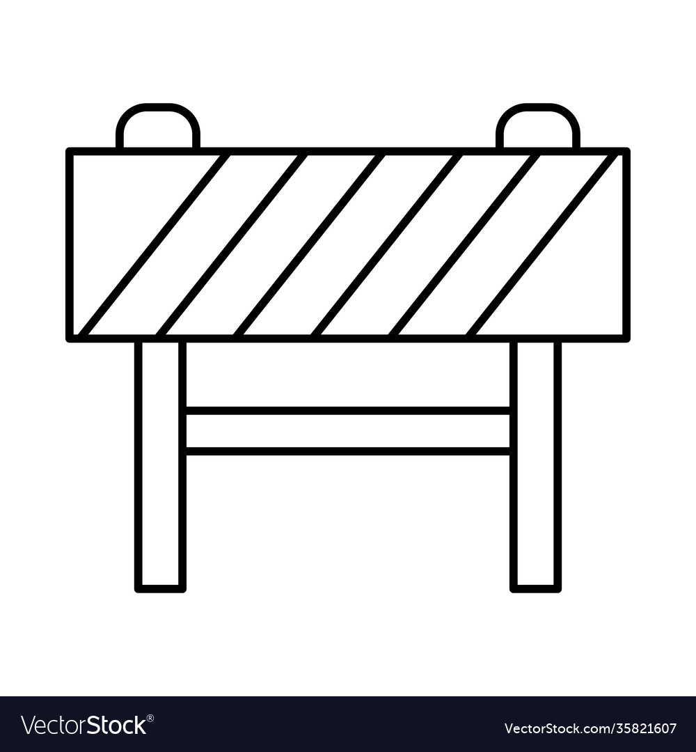 Construction barrier icon line style Royalty Free Vector