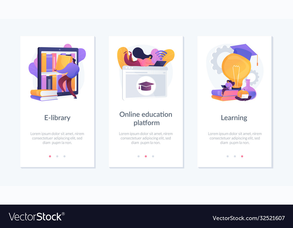 Education and training app interface template Vector Image