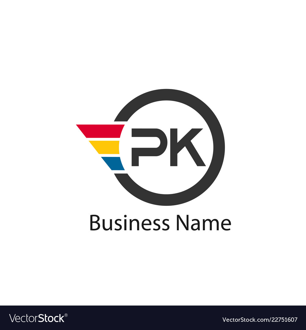 Initial Letter Pk Logo Template Design Royalty Free Vector