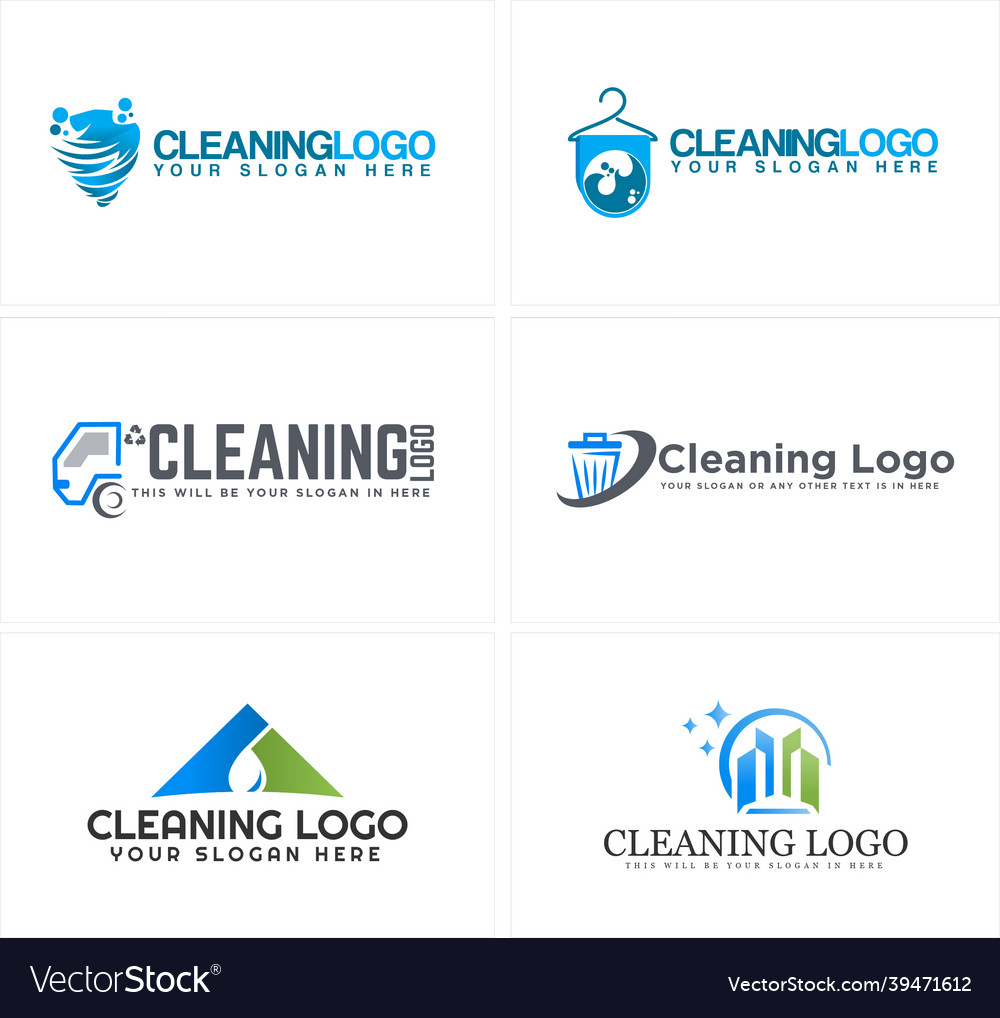 A set of cleaning maintenance service logo design Vector Image