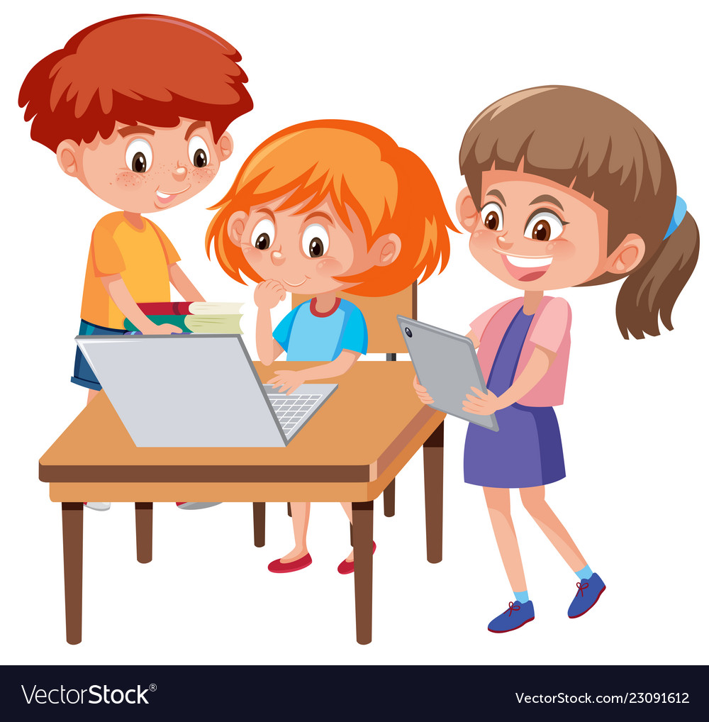 Boy and girl learning Royalty Free Vector Image