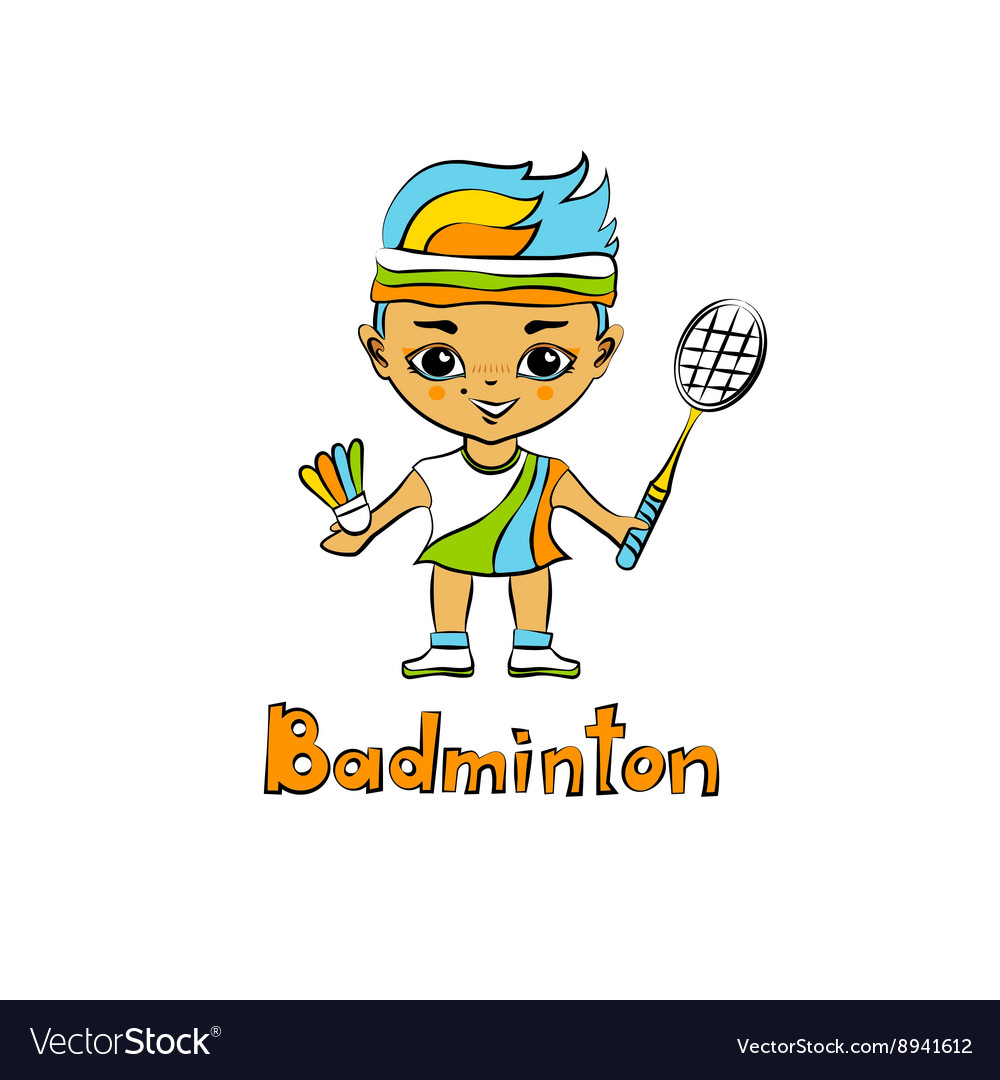 Cartoon girl badminton player Royalty Free Vector Image Cartoon girl badminton player Royalty Free Vector Image