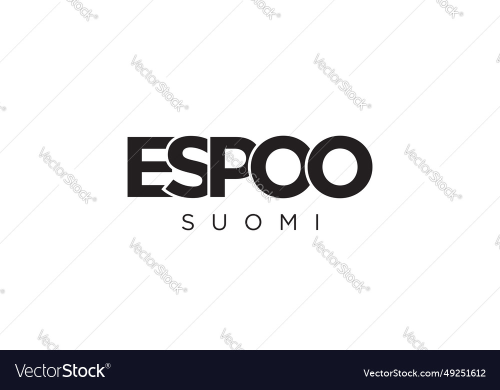 Espoo in the finland emblem design features Vector Image