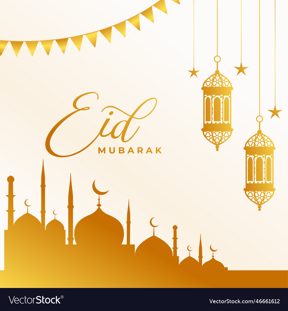 Islamic style eid mubarak stunning background Vector Image