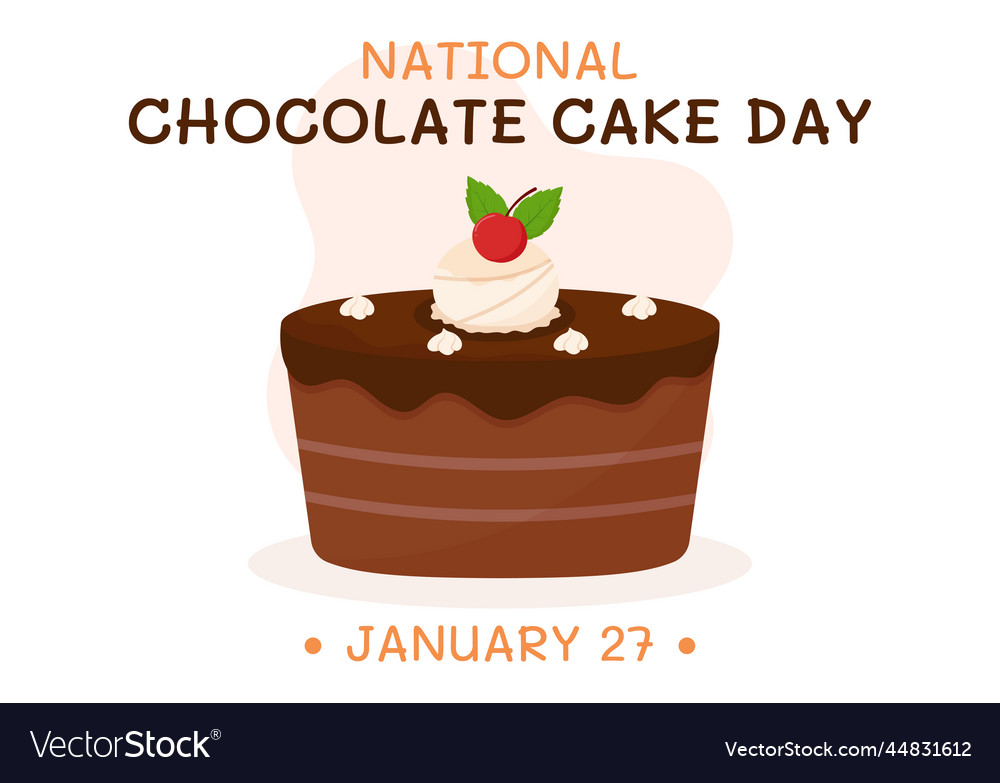 National chocolate cake day celebration Royalty Free Vector