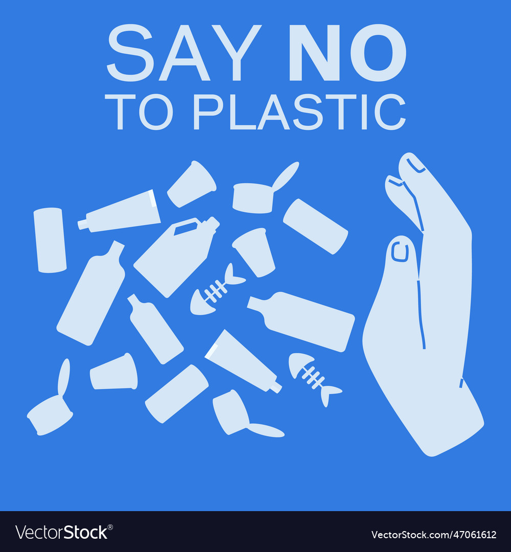 Pollution problem say no to plastic banner Vector Image