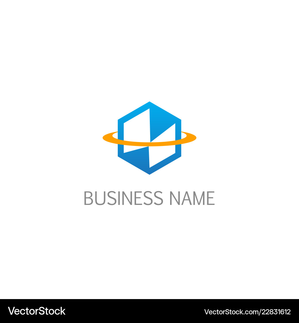 Polygon shape technology connect logo Royalty Free Vector