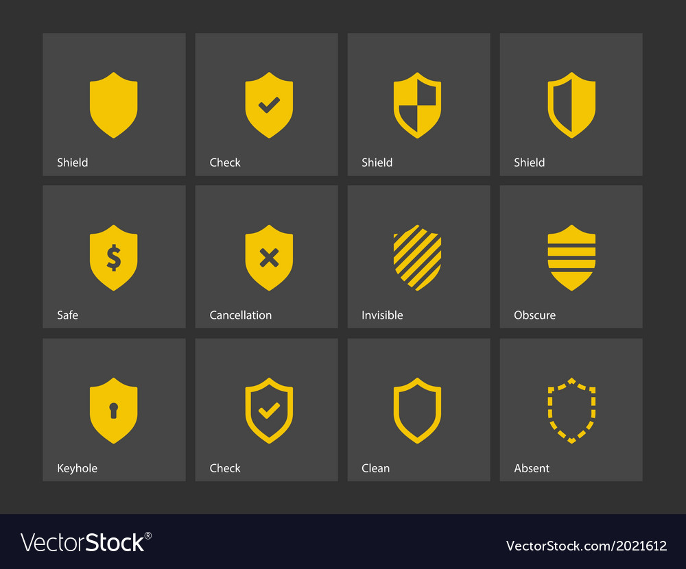 Shield icons Royalty Free Vector Image VectorStock