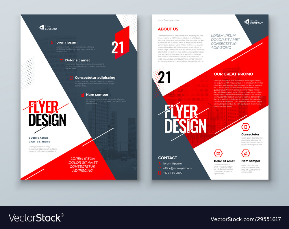 Flyer Design Red Modern Background Design Vector Image