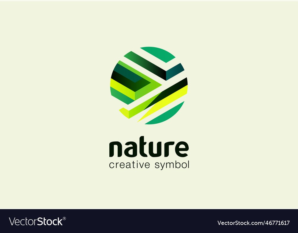 Nature care creative symbol field bio plantation Vector Image