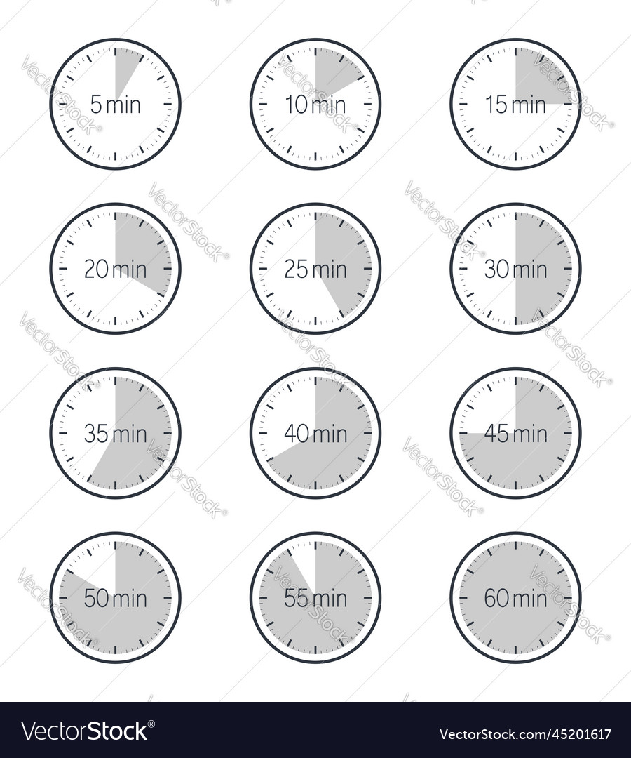Set of timer icons Royalty Free Vector Image - VectorStock