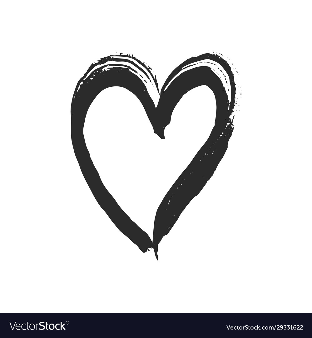 Black ink heart Royalty Free Vector Image VectorStock