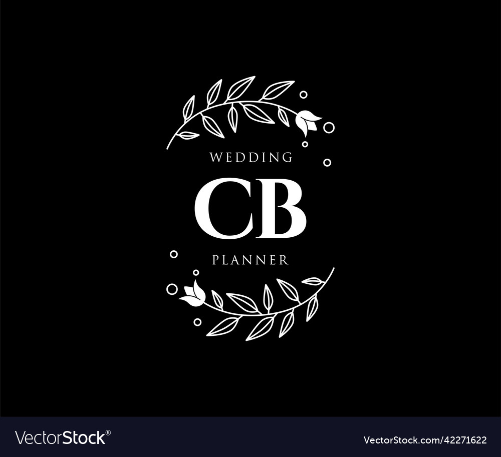 Cb initials letter wedding monogram logos Vector Image