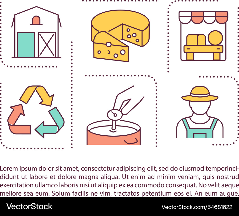 Cheese processing concept icon with text Vector Image