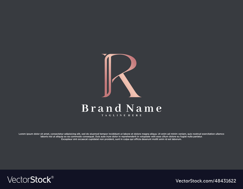 Initial latter r logo design with creative Vector Image