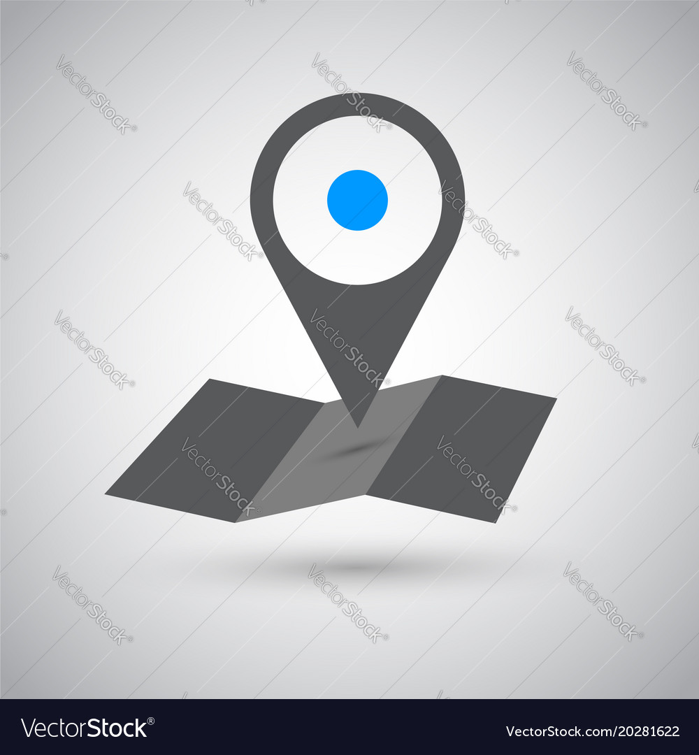 Pin icon with a map Royalty Free Vector Image - VectorStock