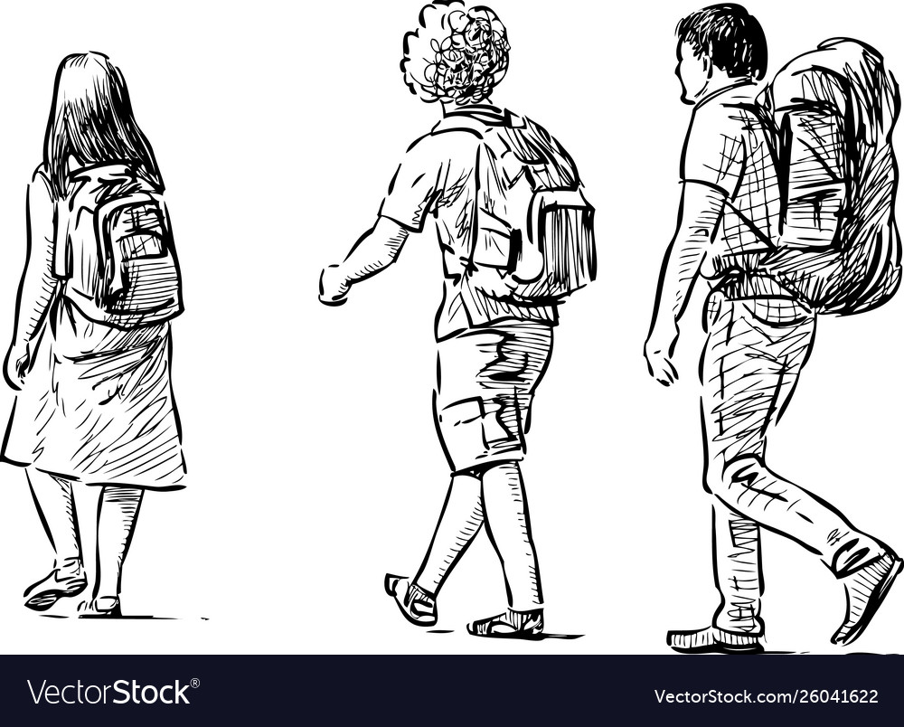 Young tourists Royalty Free Vector Image - VectorStock