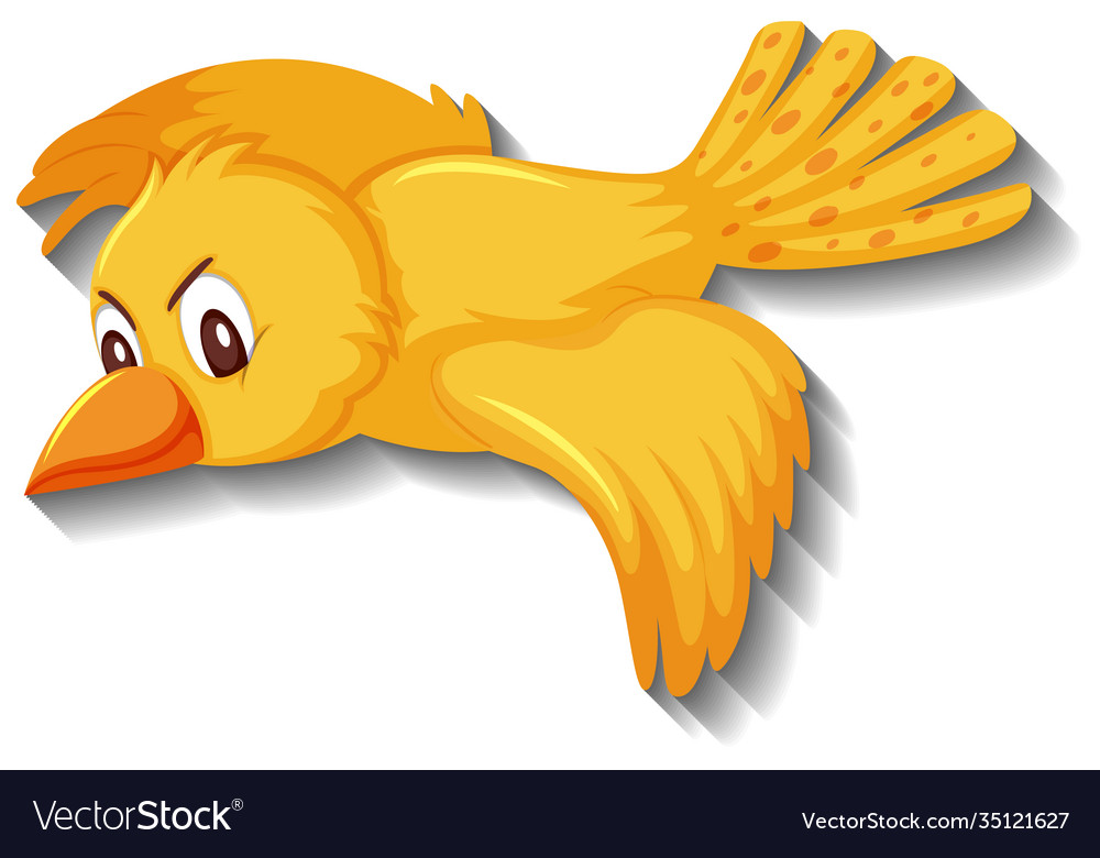 Cute yellow bird cartoon character Royalty Free Vector Image