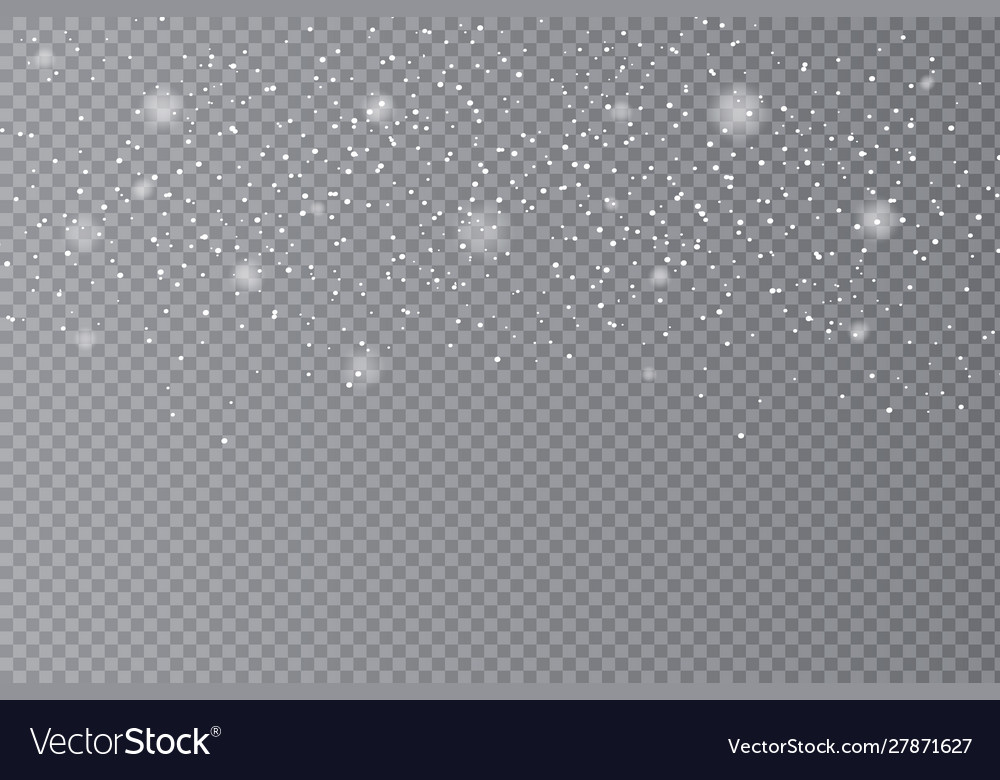 Falling snow overlay background snowfall winter Vector Image