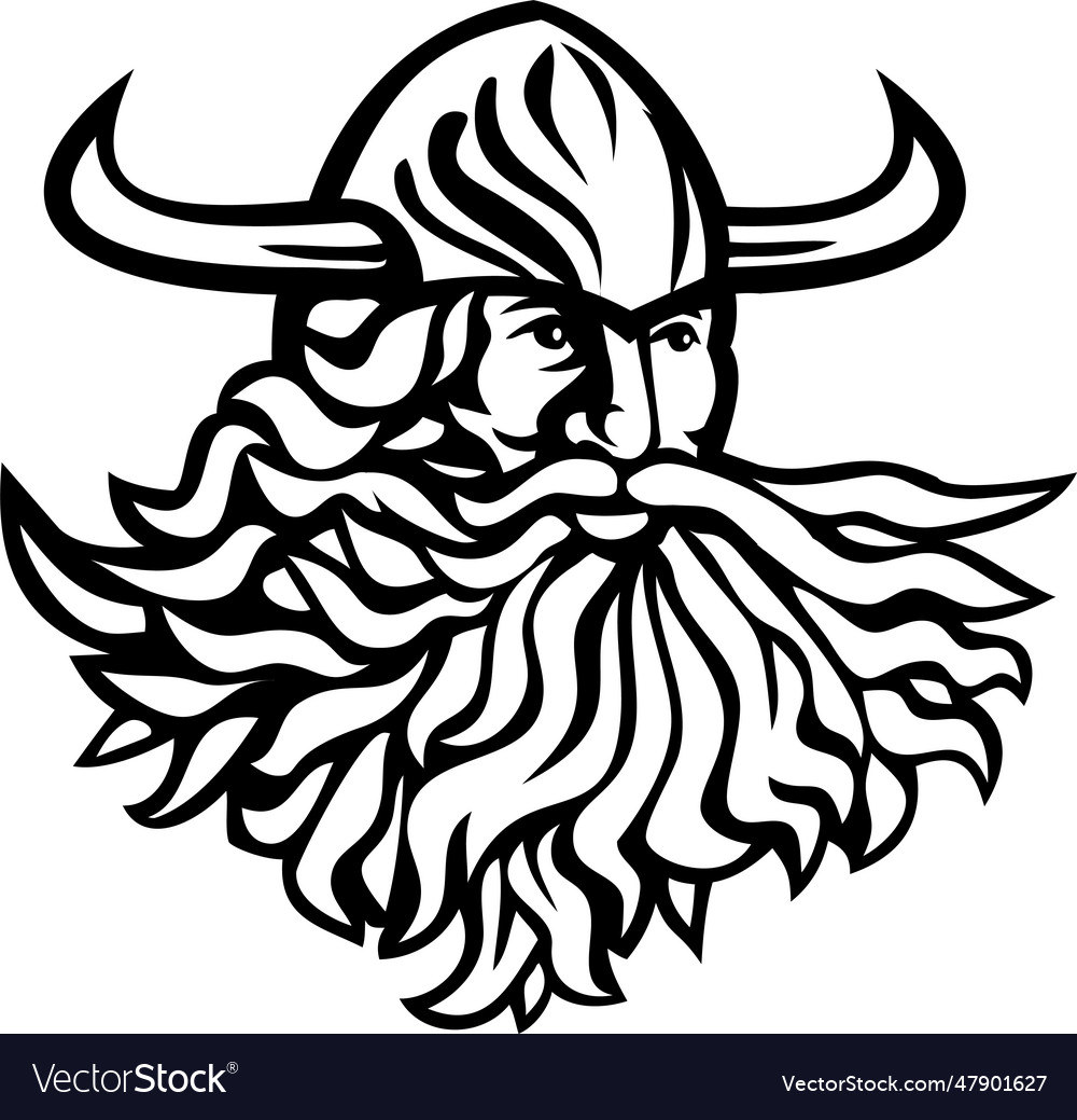 Head of aegir hler gymir norse viking god sea Vector Image