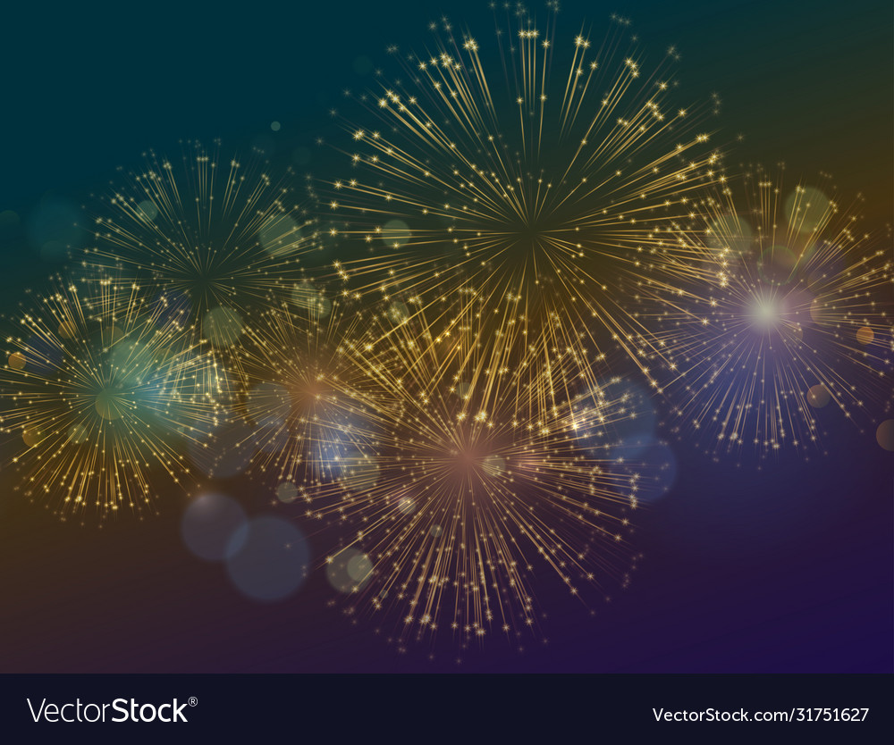 Holiday fireworks background happy new Royalty Free Vector