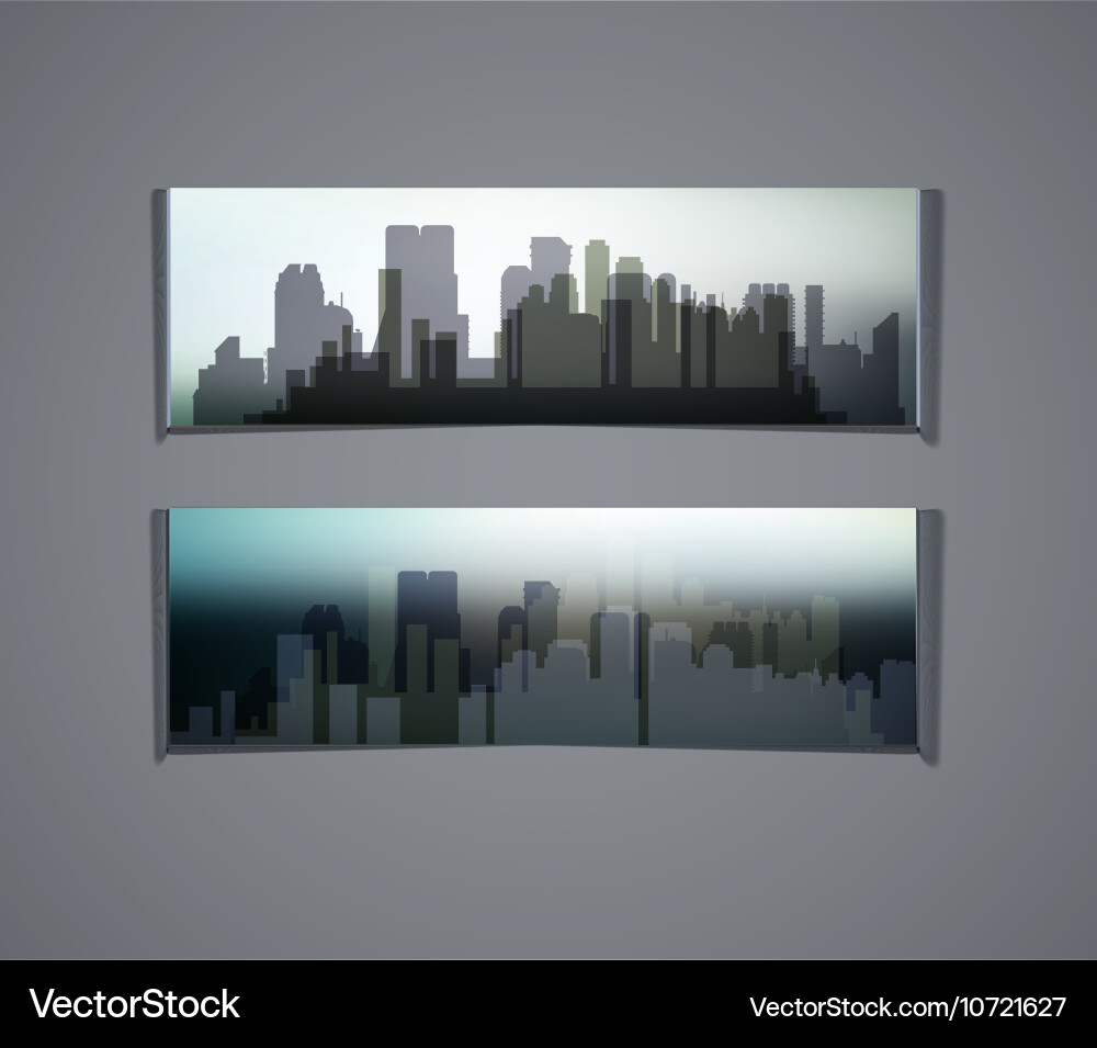 Horizontal banners of city Royalty Free Vector Image