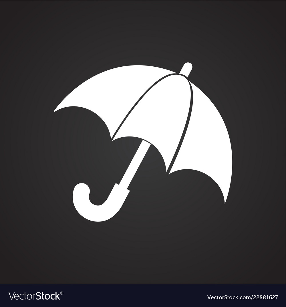 Umbrella on black background Royalty Free Vector Image