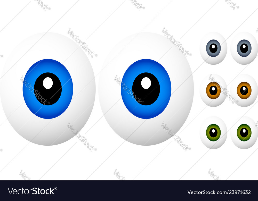 Cartoon eyes isolated on white eyes in 4 Vector Image