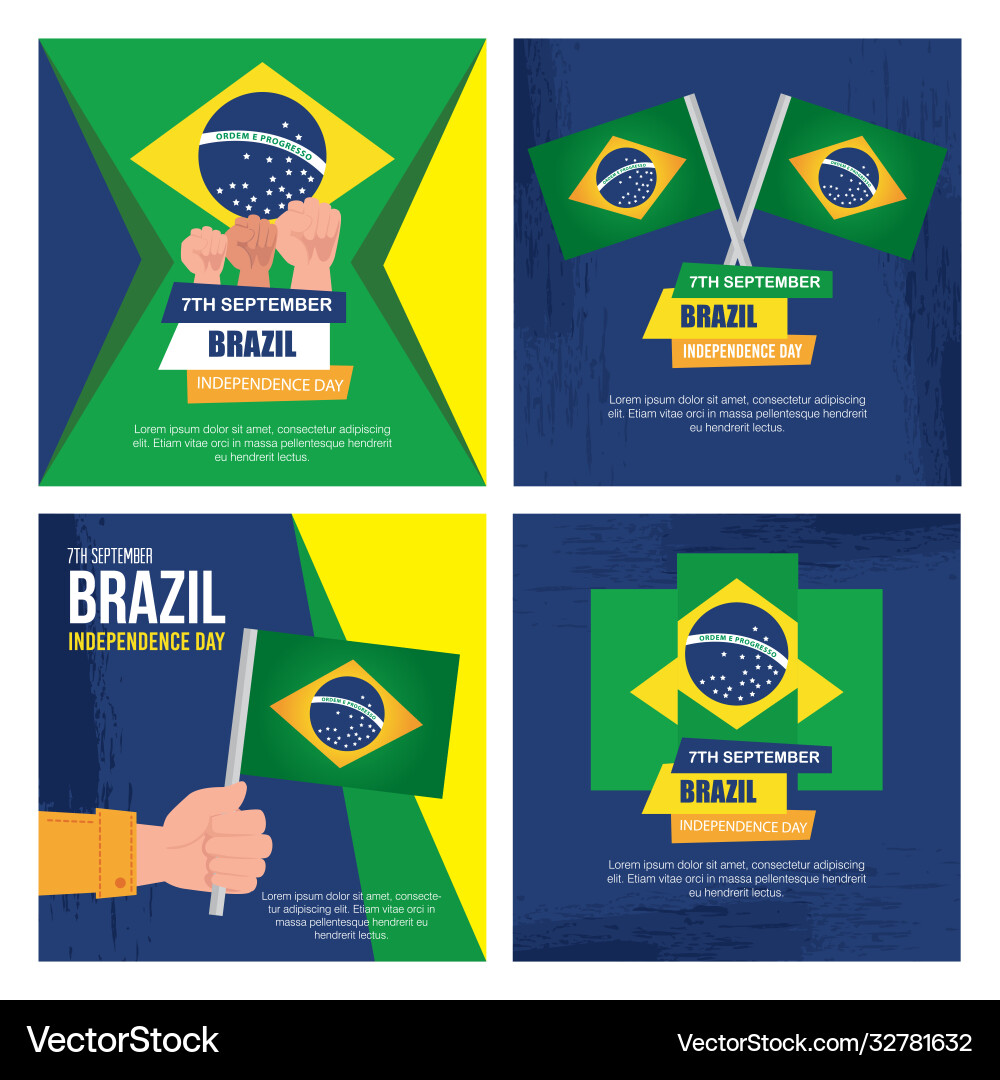 Collection of 7 september banners celebration Vector Image