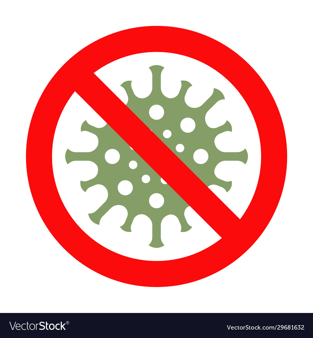 Coronavirus flat style green Royalty Free Vector Image