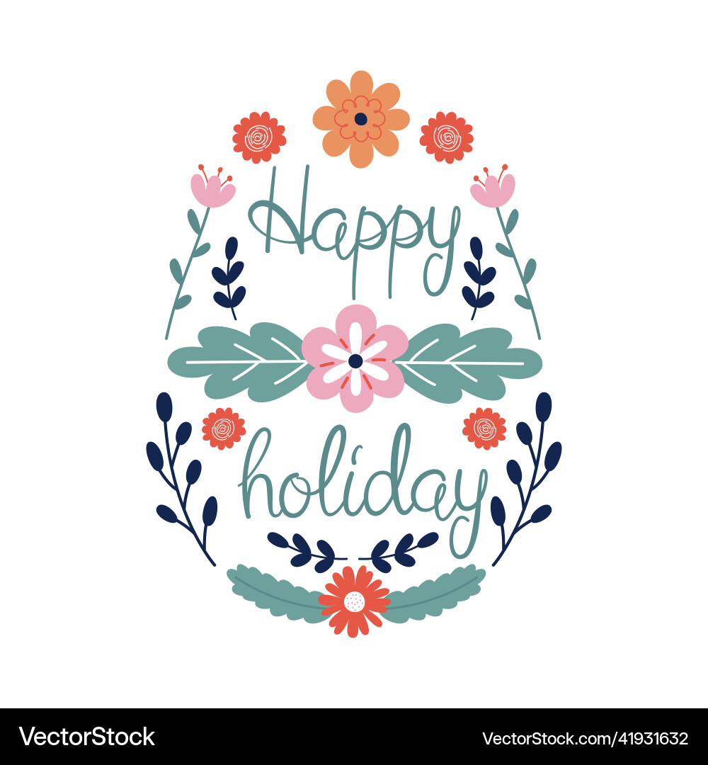 Floral easter egg isolated Royalty Free Vector Image