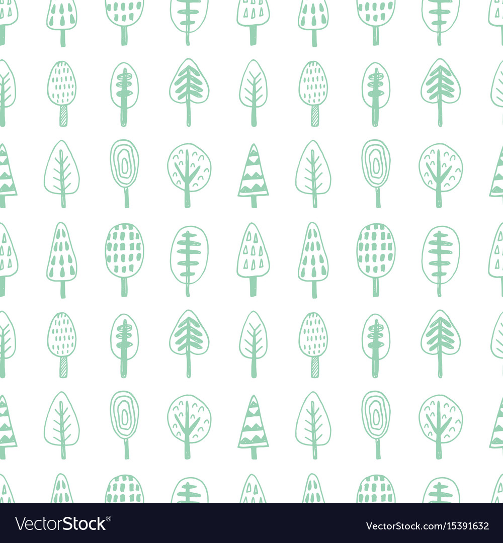 Forest trees nordic seamless pattern Royalty Free Vector