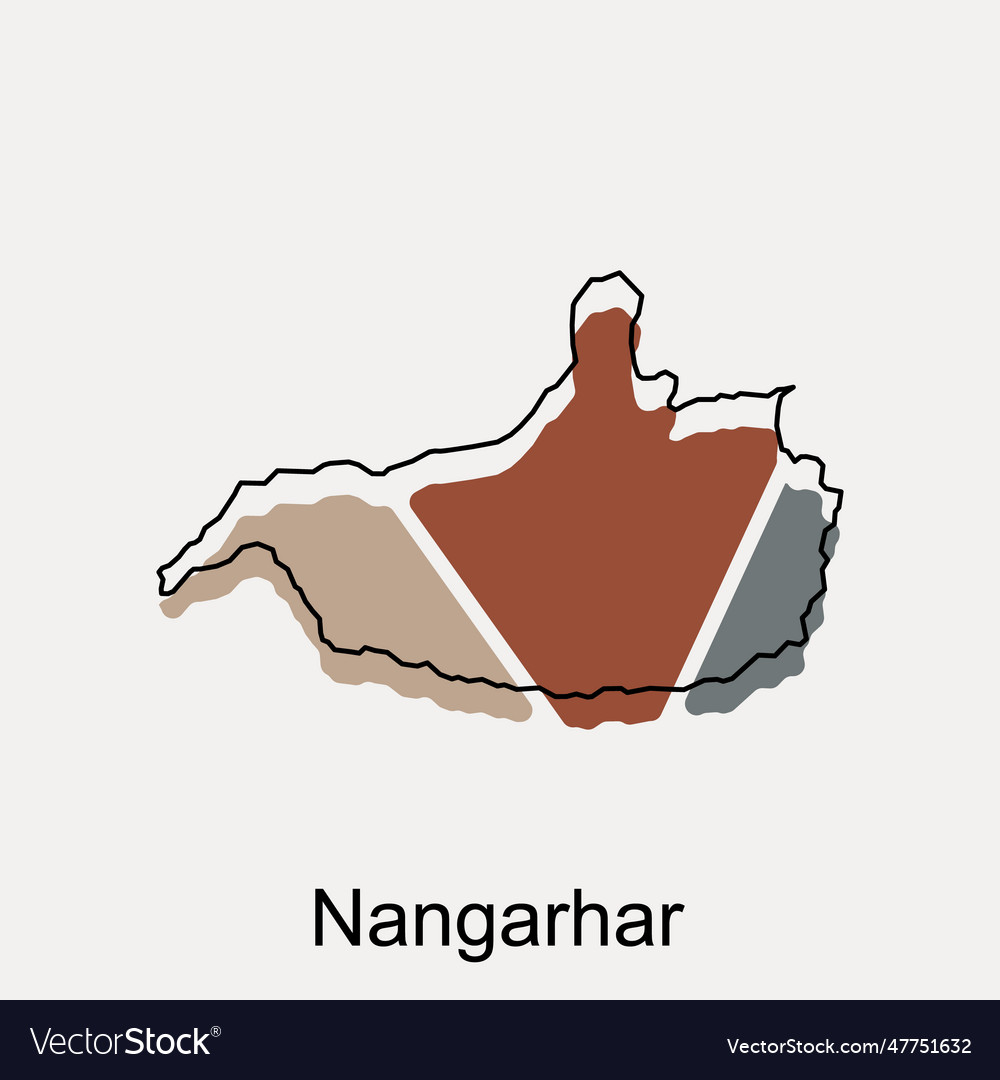 Map of nangarhar modern geometric logo abstract Vector Image